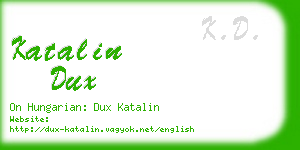 katalin dux business card